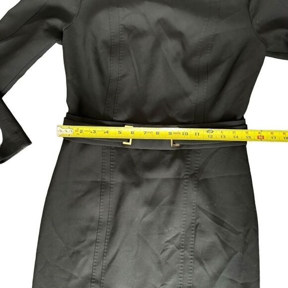 BOSS Hugo Boss Designer Little Black Dress Classic Midi Stretchy Size Medium 6/8 - Picture 5 of 11